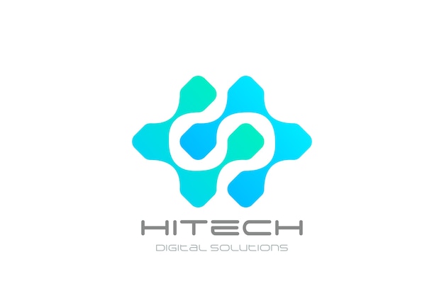 Логотип Hi-tech Chip DNA Atom Molecule