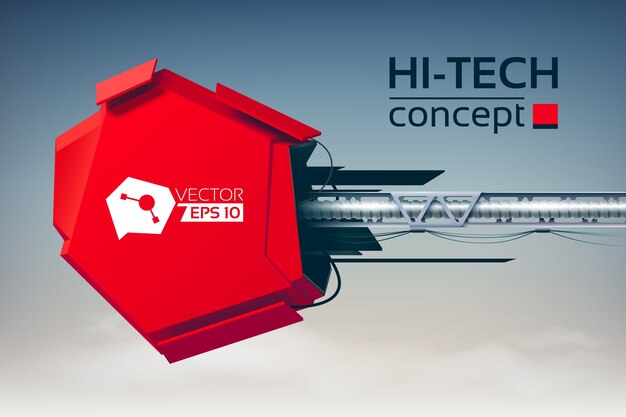 Hi-Tech Concept With 3d Engineering Construction