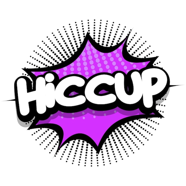 Hiccup comic book explosion bubble vector illustration