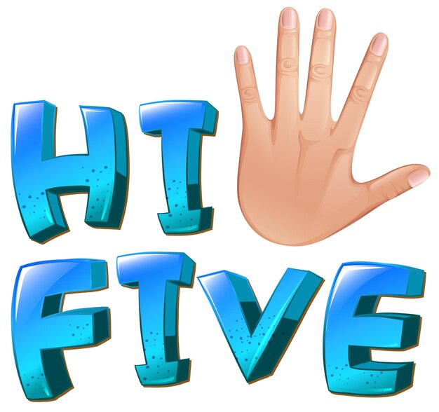 A hifive artwork with a palm