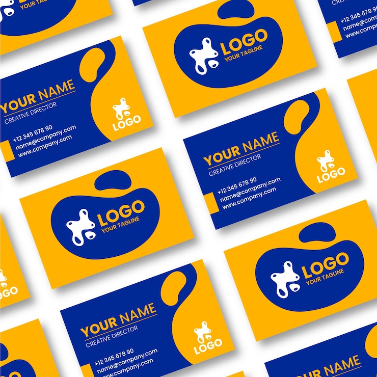 Free Vector high contrast color business card  template design
