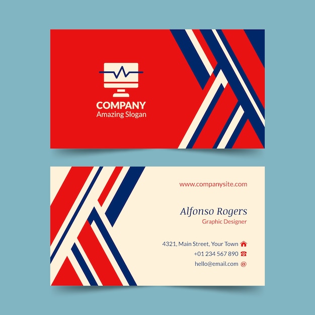 High-contrast color business card template design