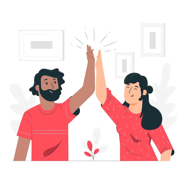 Free vector high five concept illustration