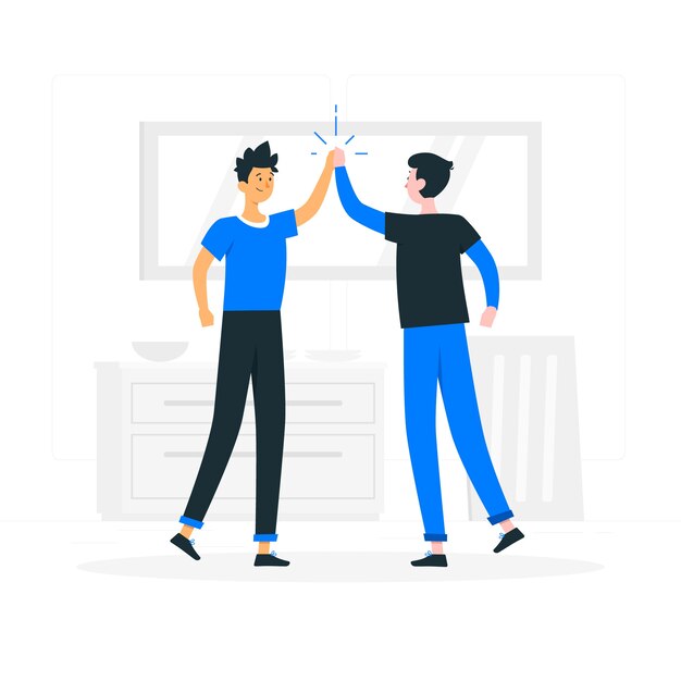 하이 파이브 컨셉 일러스트