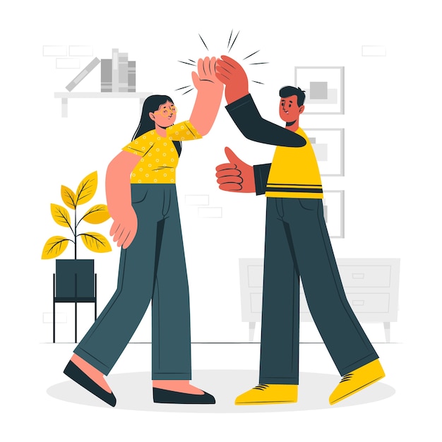 Free vector high five concept illustration