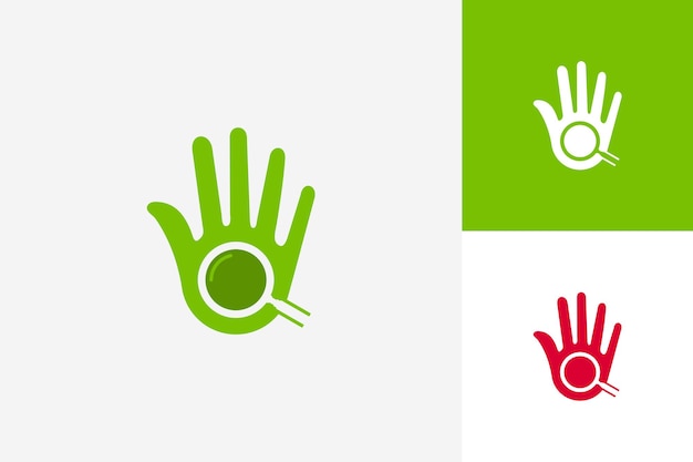 하이 파이브 손 검색 로고 템플릿 디자인 벡터, 상징, 디자인 컨셉, 크리에이 티브 심볼, 아이콘