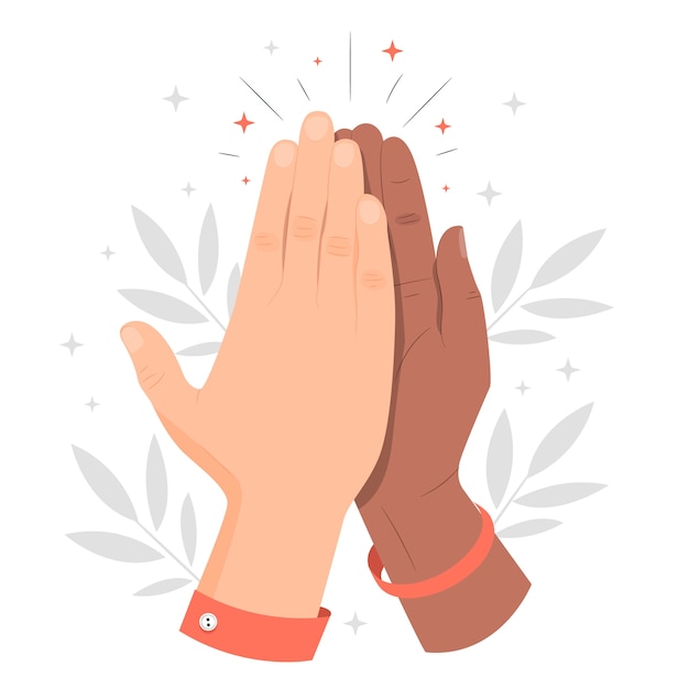 Free vector high five hands concept illustration