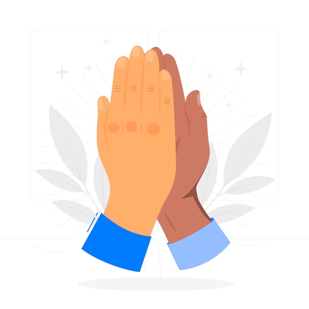 Free vector high five hands concept illustration