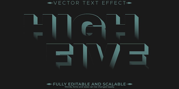 Free vector high five text effect editable modern and poster text style