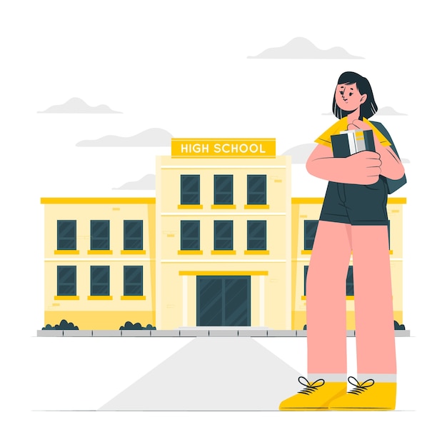 Free vector high school concept illustration