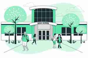 Free vector high school concept illustration