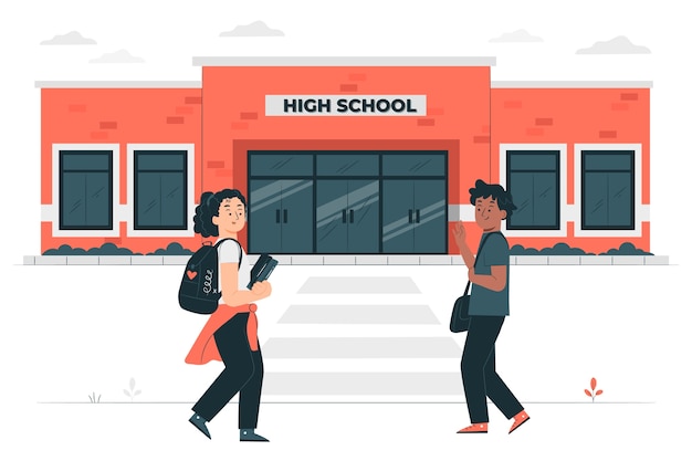 High School Concept Illustration – Free Vector Download