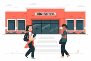 Free vector high school concept illustration