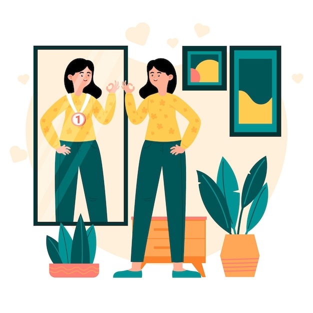 Free vector high self-esteem illustration