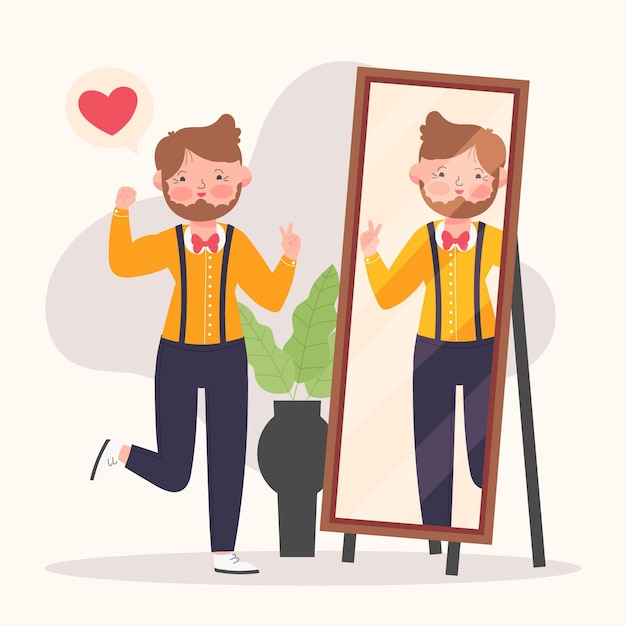 Free vector high self-esteem illustration