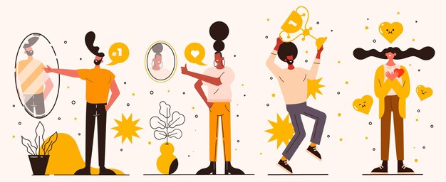 high  self-esteem illustration