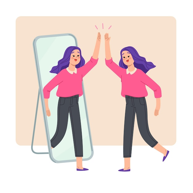 Free vector high self-esteem illustration