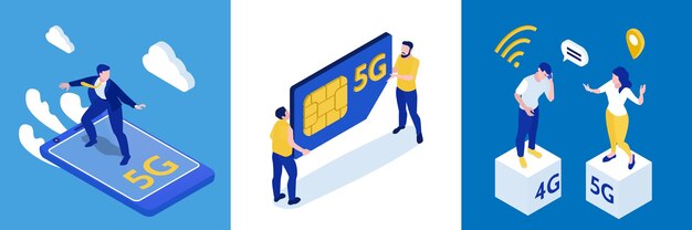 고속 5g 인터넷 디자인 컨셉 일러스트