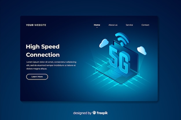 High speed isometric 5g landing page