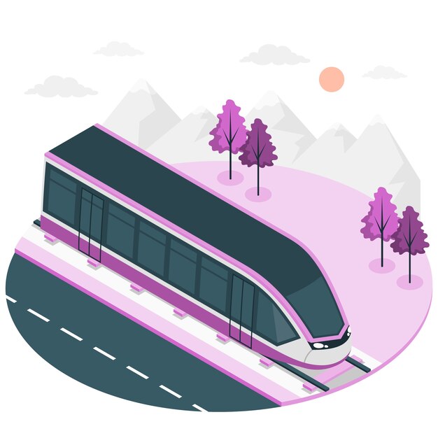 Free vector high speed train concept illustration