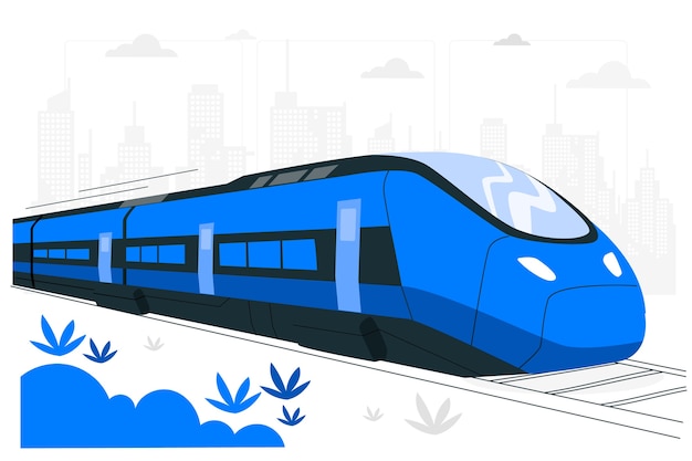 Free vector high-speed train concept illustration