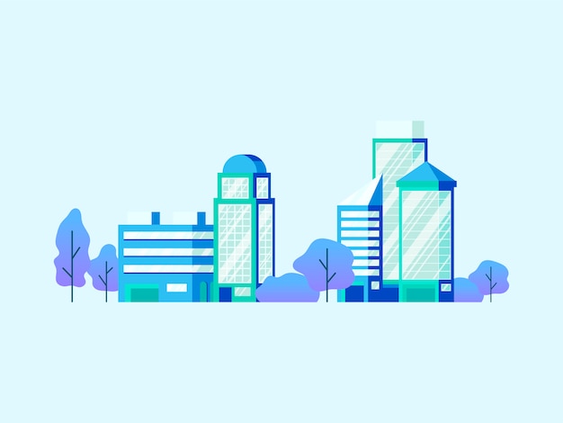 High technology office buildings vector