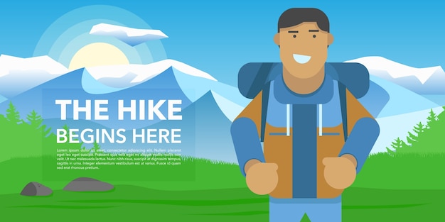 Free vector hiking banner design