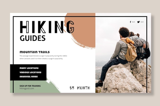 Free vector hiking banner template