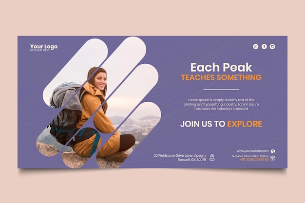 Free vector hiking banner template