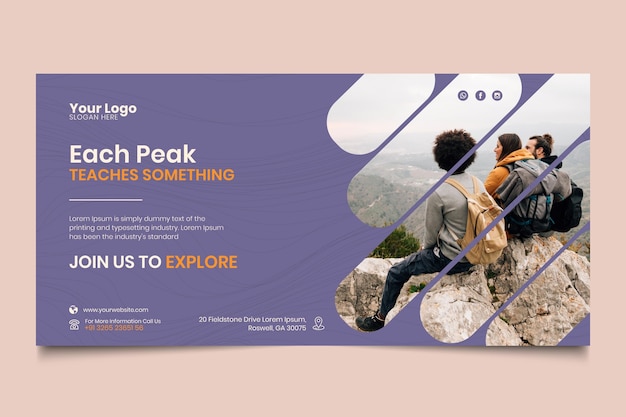 Free vector hiking banner template