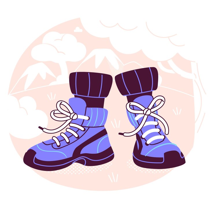免費 Vector 徒步靴概念插圖