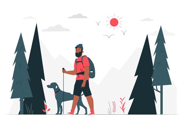 Hiking concept illustration