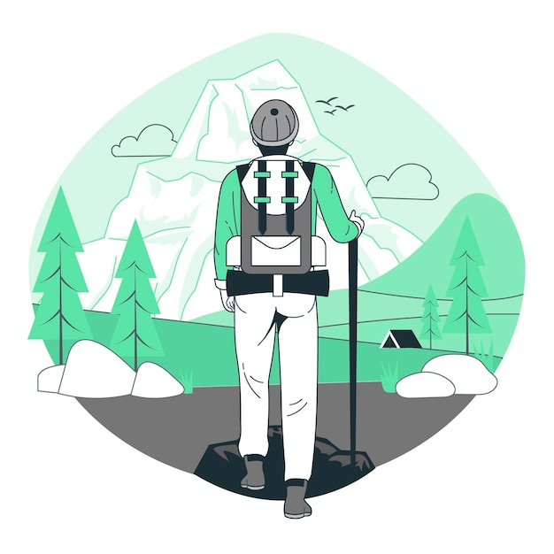 Free vector hiking concept illustration