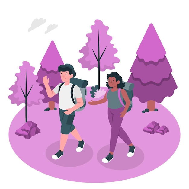 Free vector hiking concept illustration