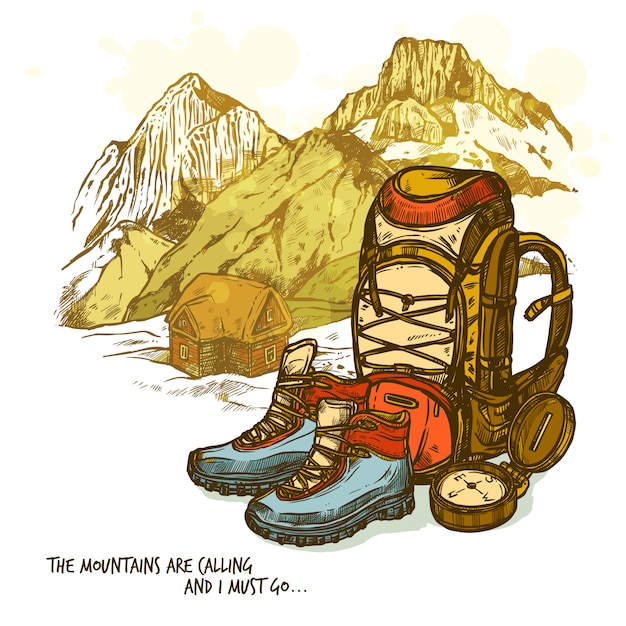 Mountain Climbing Equipment Drawing Stock Illustrations  742 Mountain  Climbing Equipment Drawing Stock Illustrations Vectors  Clipart   Dreamstime