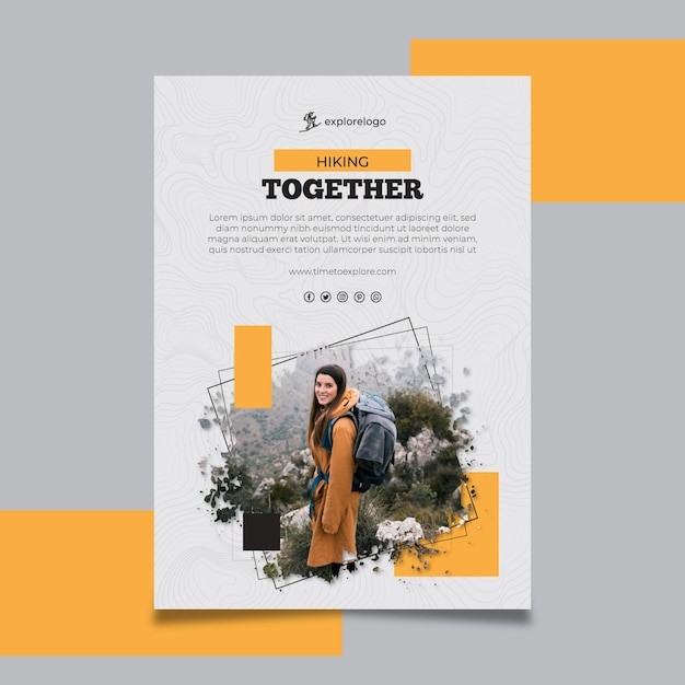 hiking lifesytle poster template