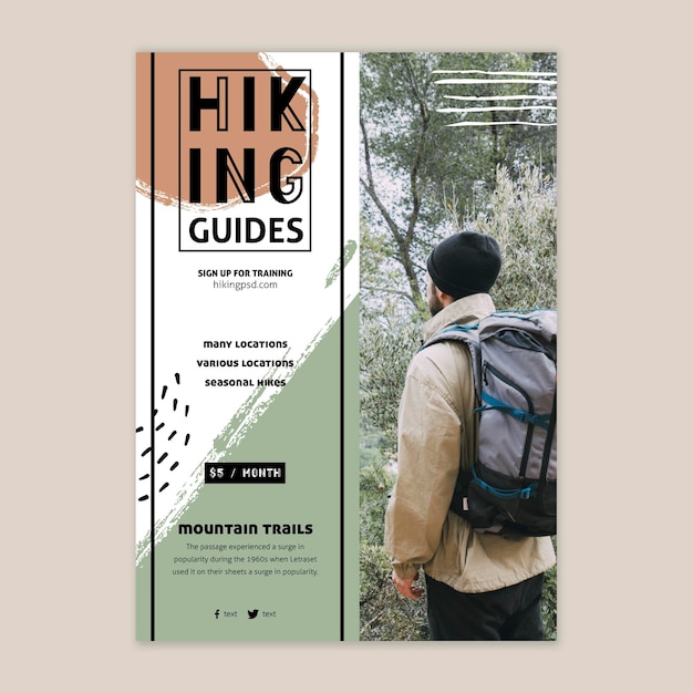 Free vector hiking poster template