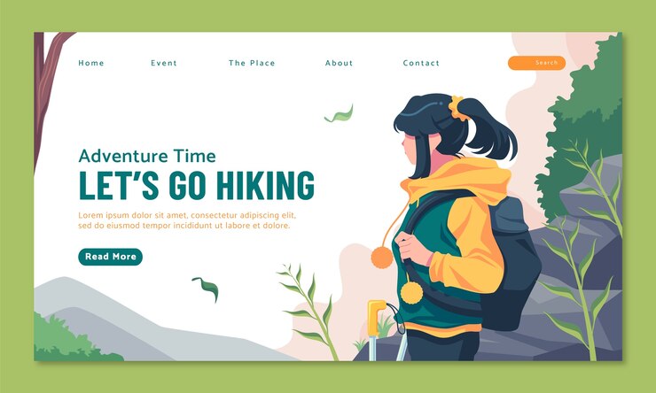 Free Vector hiking template design