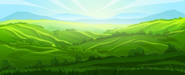 丘の背景の風景ベクトル