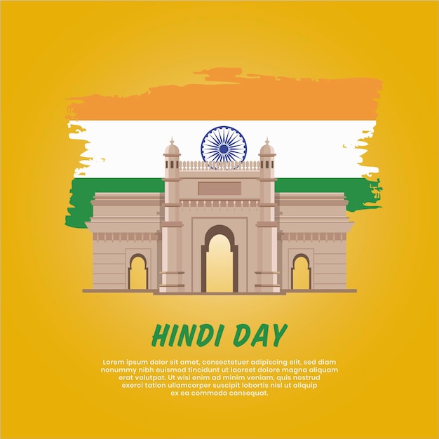 Hindi day concept