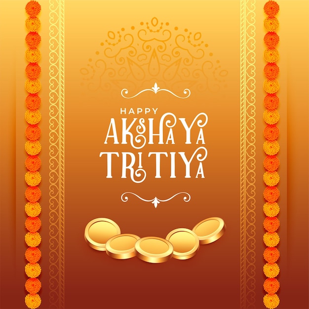 Hindu akshaya tritiya festival pooja greeting design
