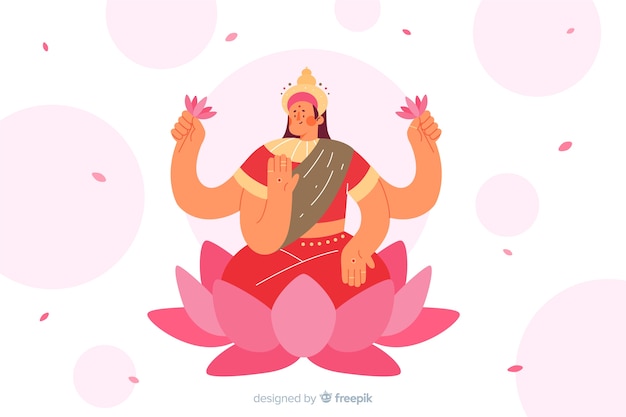 Free vector hindu concept hand drawn diwali background