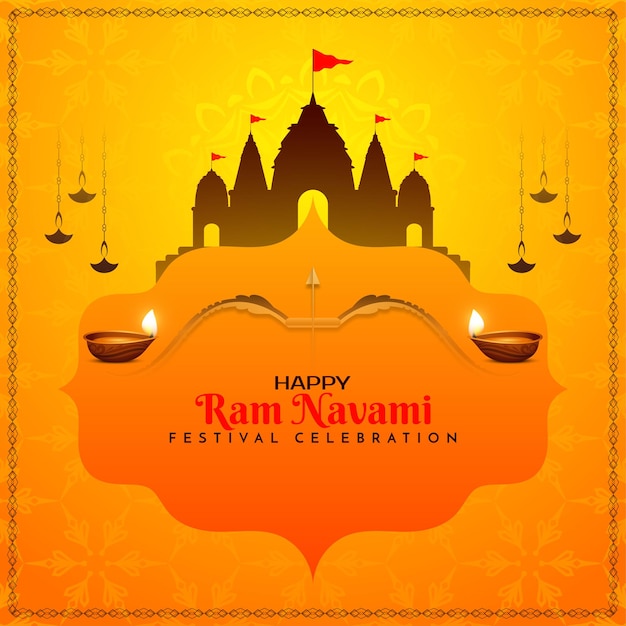 Free vector hindu cultural festival ram navami celebration background