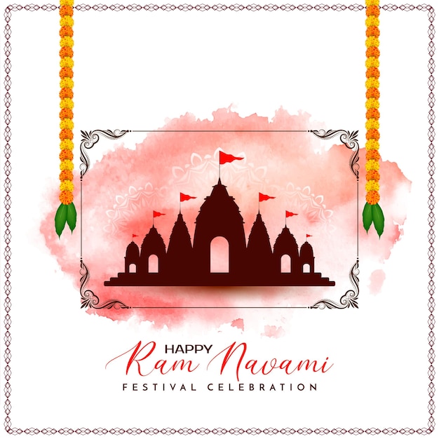 무료 벡터 힌두교 문화 축제 ram navami 축하 배경