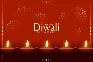 Hindu festival diwali background with glowing lamp design