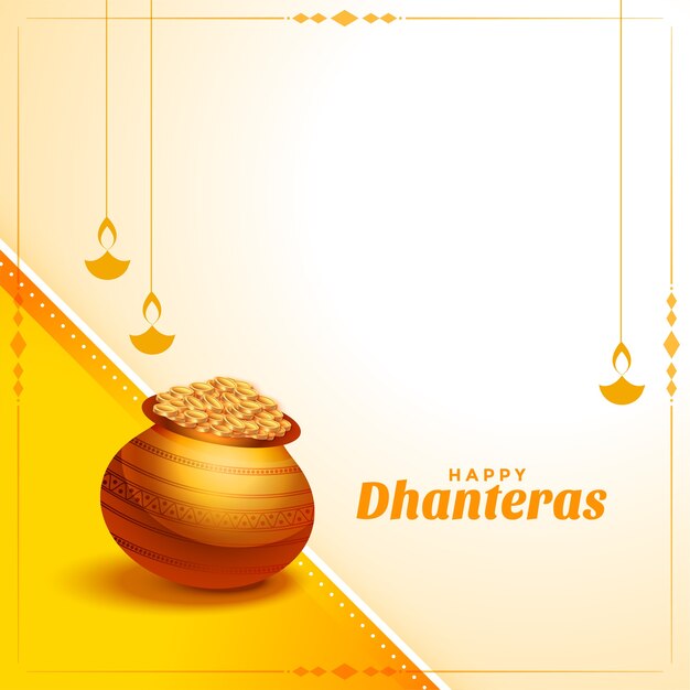 Hindu festival of happy dhanteras background 
