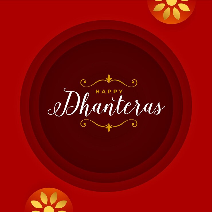 Free Vector hindu festival happy dhanteras greeting background for wealth and prosperity vector