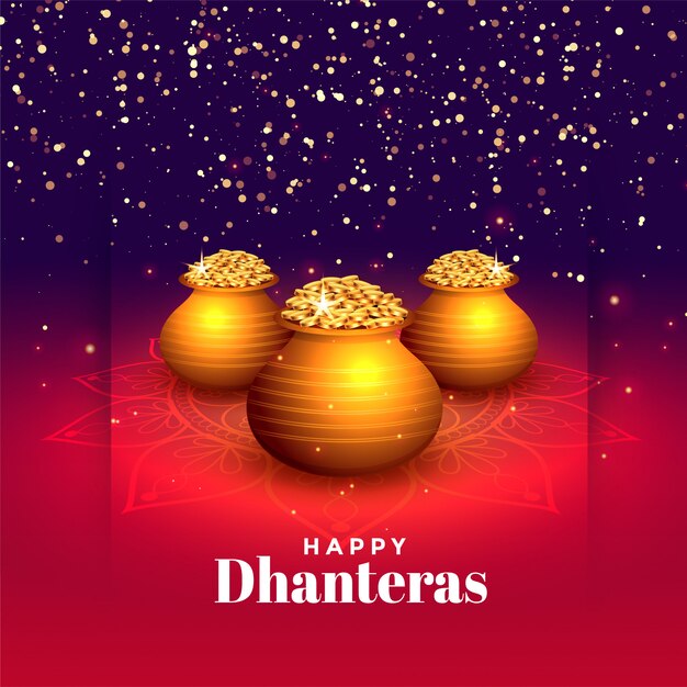 Hindu festival of happy dhanteras sparkle