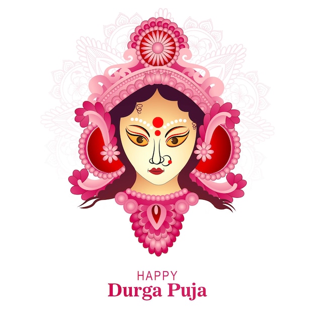 Hindu festival happy durga puja traditional holiday card background