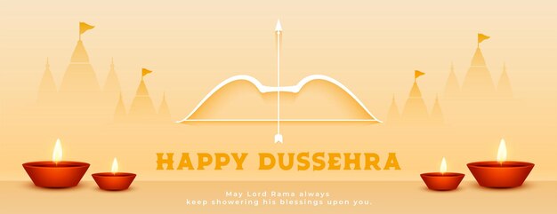 Free vector hindu festival happy dussehra celebration banner